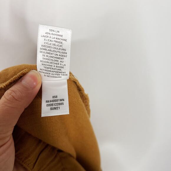 New Abound 1X Linen Blend Button Front Shorts in Tan Dale Summer Casual - Picture 10 of 10